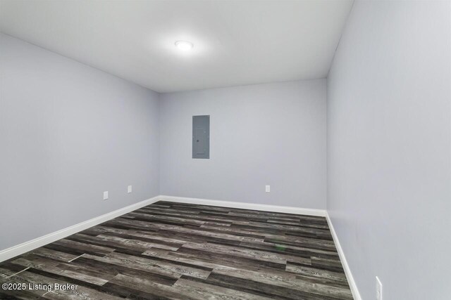 760 Leafdale Rd, Hodgenville, KY 42748 - unfurnished room with electric panel, dark wood-style floors, and baseboards