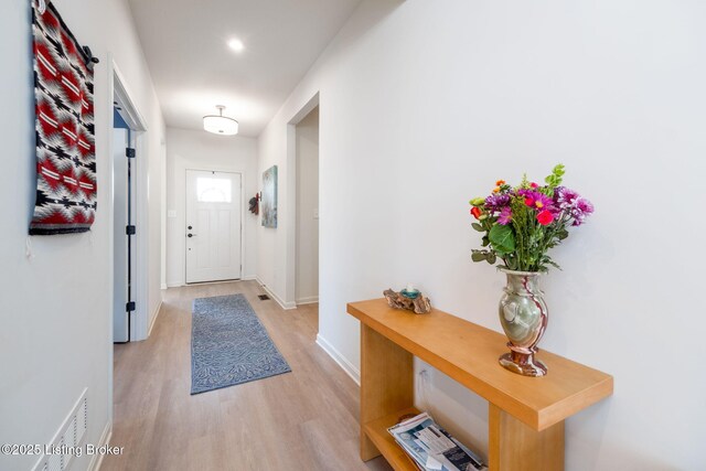 816 Snead Ct, Simpsonville, KY 40067 - doorway with light wood-type flooring and baseboards