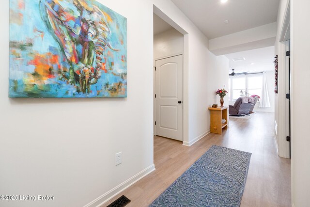 816 Snead Ct, Simpsonville, KY 40067 - corridor with light wood finished floors and baseboards