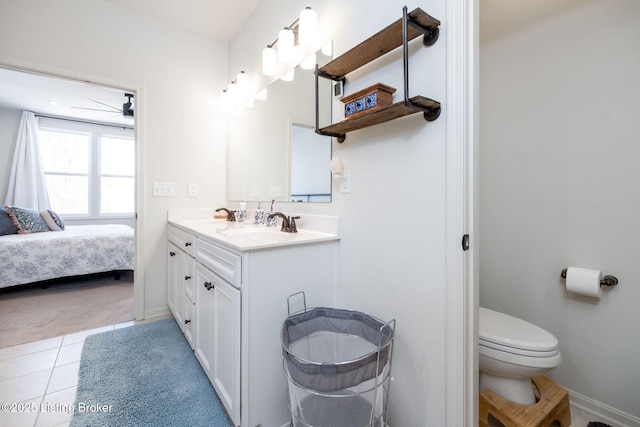 816 Snead Ct, Simpsonville, KY 40067 - bathroom featuring toilet, vanity, tile patterned flooring, ensuite bath, and baseboards