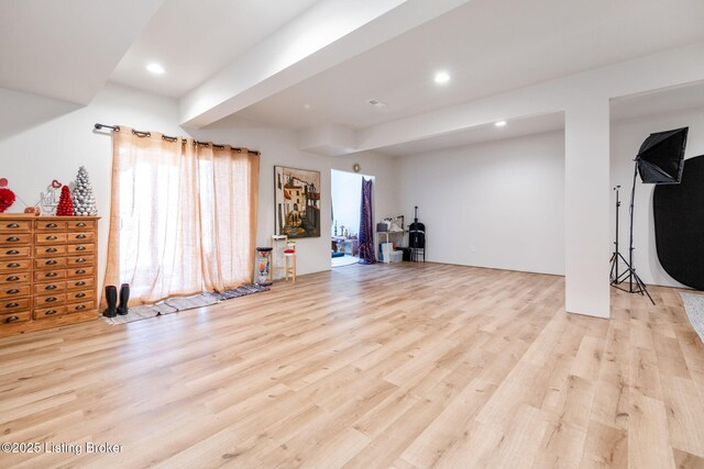 816 Snead Ct, Simpsonville, KY 40067 - exercise room with wood finished floors and recessed lighting