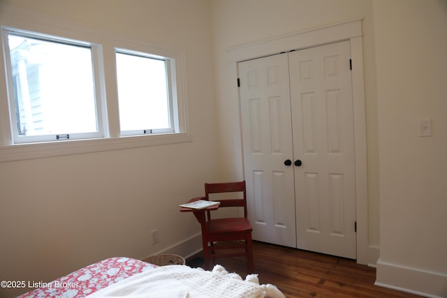 456 E Brandeis Ave, Louisville, KY 40217 - bedroom with a closet, dark wood-type flooring, and baseboards