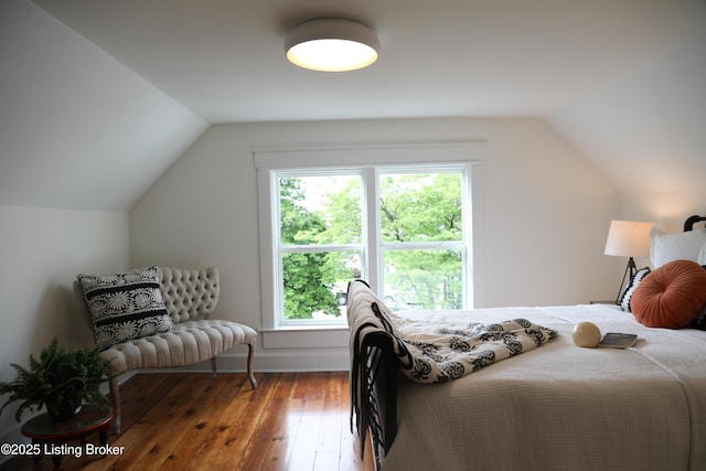456 E Brandeis Ave, Louisville, KY 40217 - bedroom with lofted ceiling, hardwood / wood-style floors, and baseboards