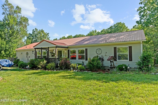 1210 Christian Church Rd, Brandenburg, KY 40108 - single story home featuring a front yard and metal roof