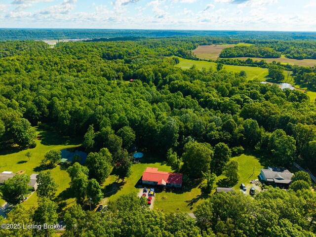1210 Christian Church Rd, Brandenburg, KY 40108 - drone / aerial view of a heavily wooded area and a large body of water