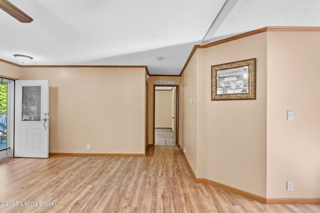 1210 Christian Church Rd, Brandenburg, KY 40108 - empty room with light wood-style flooring, baseboards, and crown molding