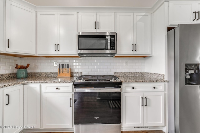 458 Christman Ln, Shepherdsville, KY 40165 - kitchen featuring appliances with stainless steel finishes, white cabinets, and backsplash