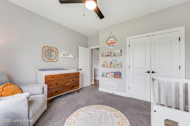 458 Christman Ln, Shepherdsville, KY 40165 - carpeted bedroom with a closet, a ceiling fan, and baseboards