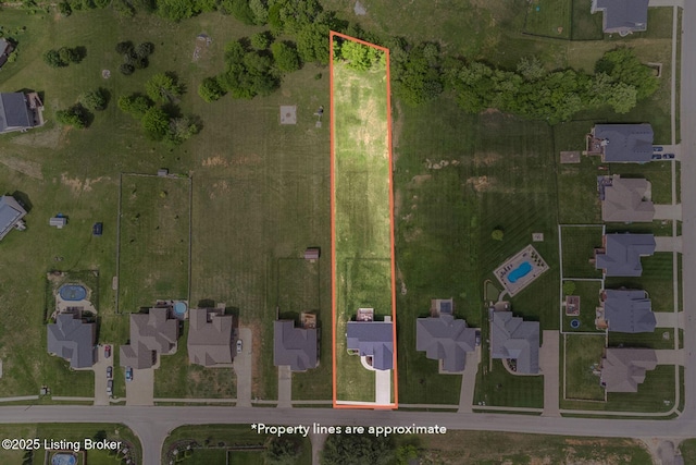 458 Christman Ln, Shepherdsville, KY 40165 - aerial perspective of suburban area featuring property parcel outlined
