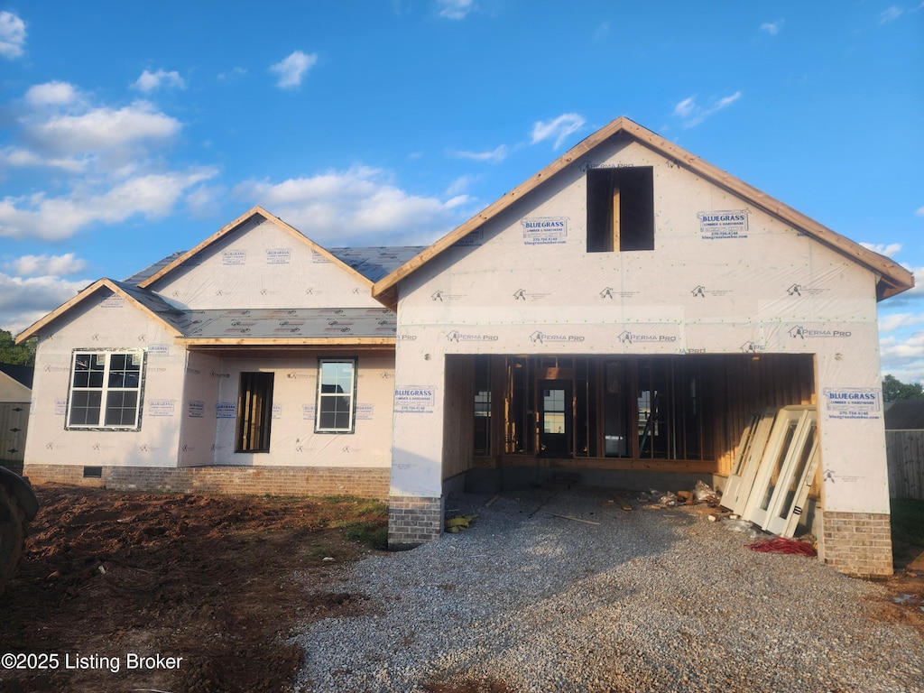 106 Blatina Dr, Vine Grove, KY 40175 - property under construction with crawl space, driveway, and an attached garage