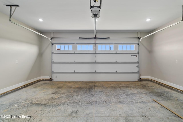 506 Capps Rd, Campbellsville, KY 42718 - garage featuring baseboards, a garage door opener, and recessed lighting