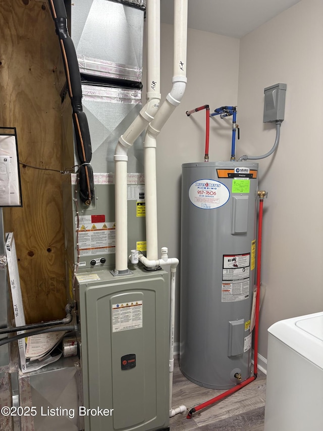 7997 Pikewood Field Way, Louisville, KY 40219 - utility room with electric water heater and washer / dryer