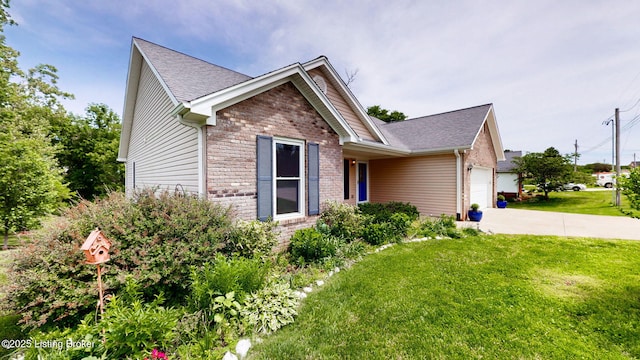 85 Summitt Dr, Brandenburg, KY 40108 - ranch-style home featuring a front lawn, a garage, and a shingled roof