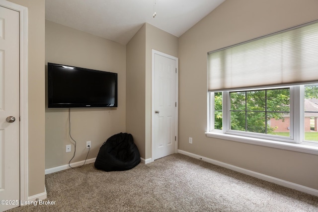 10207 Deer Vista Dr Unit 204, Louisville, KY 40291 - unfurnished bedroom with lofted ceiling, carpet floors, and baseboards