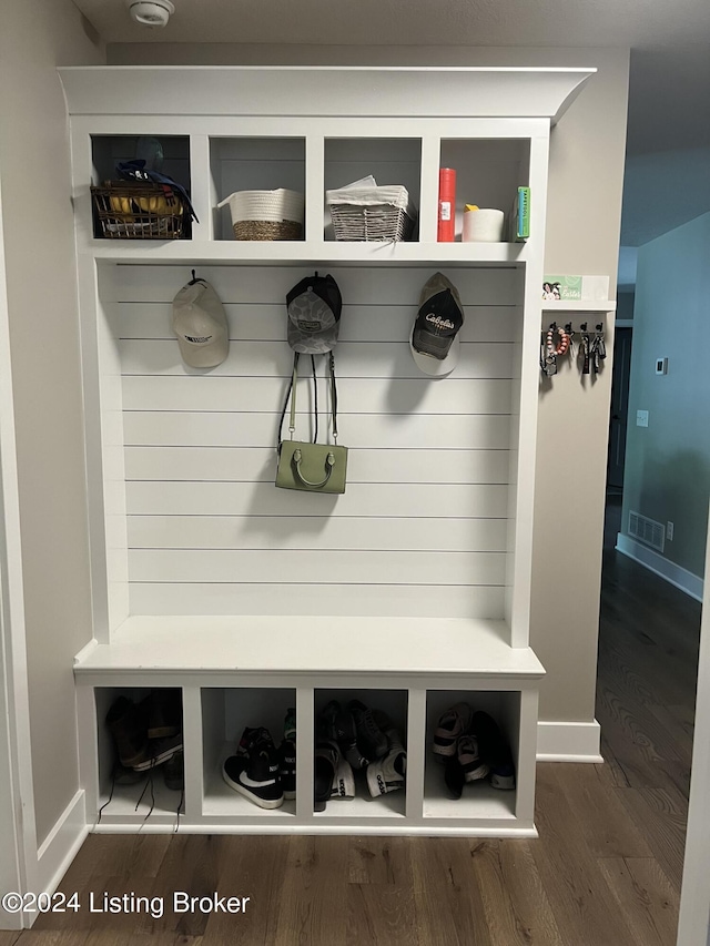 107 Clymene Rd, Cecilia, KY 42724 - mudroom featuring wood finished floors and baseboards
