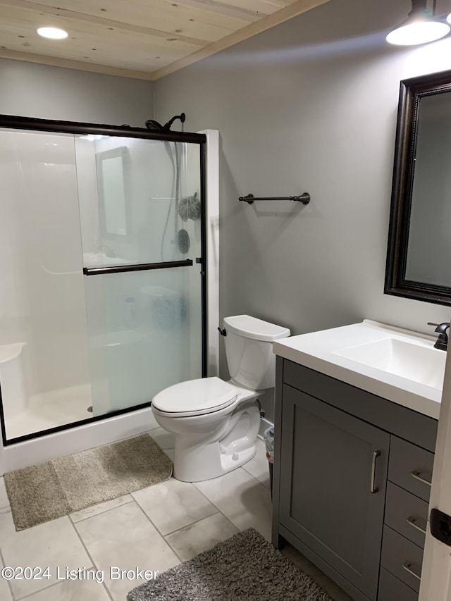 107 Clymene Rd, Cecilia, KY 42724 - bathroom with a shower stall, vanity, toilet, and recessed lighting