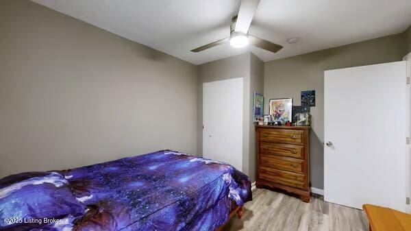 10003 Larlyn Dr, Fairdale, KY 40118 - bedroom featuring wood finished floors and a ceiling fan