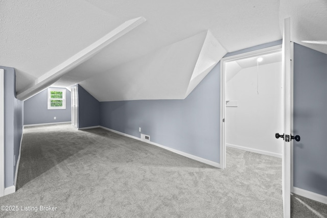 113 Mckay Ave, Bloomfield, KY 40008 - bonus room with a textured ceiling, vaulted ceiling, carpet, and baseboards