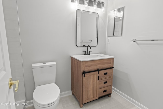 5106 Telford Ln, Louisville, KY 40241 - half bathroom featuring toilet, vanity, and baseboards