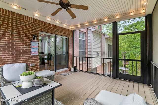 13318 Stepping Stone Way, Louisville, KY 40299 - sunroom / solarium featuring track lighting and ceiling fan