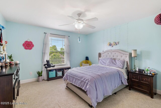 13318 Stepping Stone Way, Louisville, KY 40299 - bedroom featuring light carpet, baseboards, and a ceiling fan