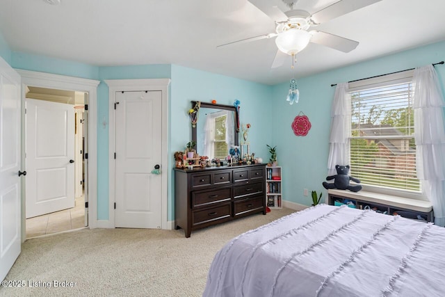 13318 Stepping Stone Way, Louisville, KY 40299 - bedroom featuring light carpet, baseboards, and ceiling fan