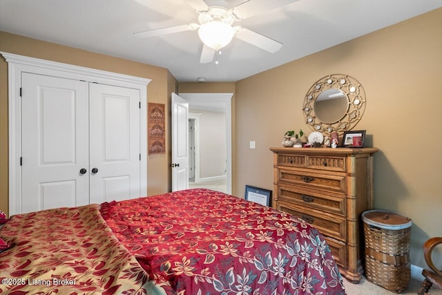 13318 Stepping Stone Way, Louisville, KY 40299 - bedroom featuring carpet flooring, a closet, and ceiling fan