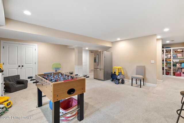 13318 Stepping Stone Way, Louisville, KY 40299 - rec room featuring carpet floors and recessed lighting