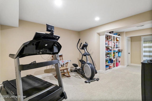 13318 Stepping Stone Way, Louisville, KY 40299 - workout room with carpet, baseboards, and recessed lighting