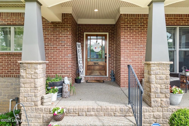 13318 Stepping Stone Way, Louisville, KY 40299 - property entrance with brick siding and a porch