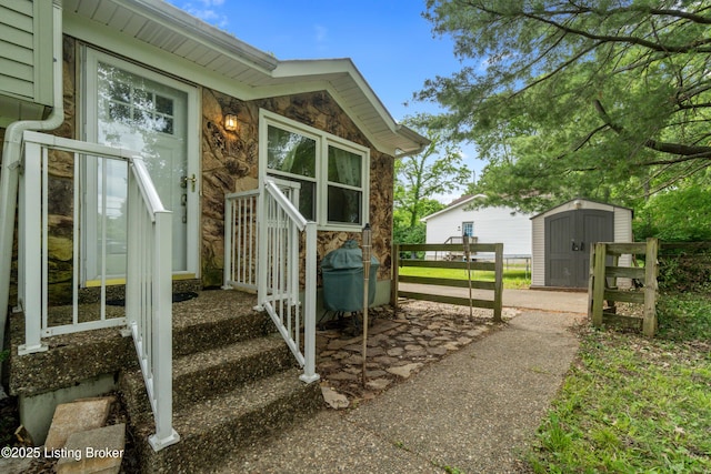 3802 Breckenridge Ln, Louisville, KY 40218 - doorway to property featuring stone siding