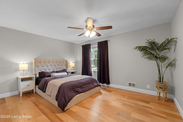3802 Breckenridge Ln, Louisville, KY 40218 - bedroom with light wood-style flooring, baseboards, and a ceiling fan