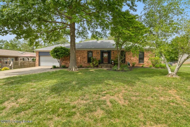 12115 Alpine Way, Goshen, KY 40026 - ranch-style house with driveway, a garage, and brick siding