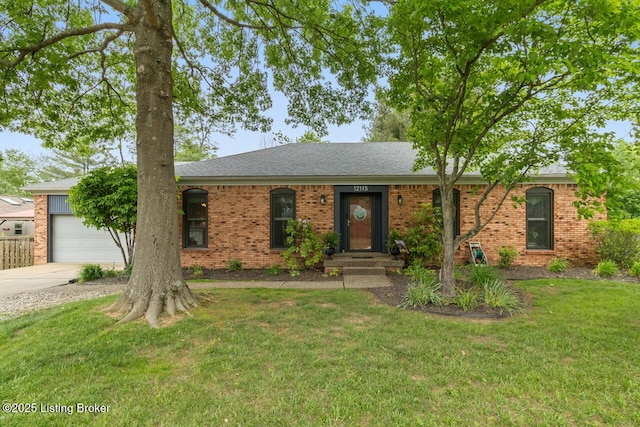 12115 Alpine Way, Goshen, KY 40026 - ranch-style house featuring a front lawn, driveway, and brick siding