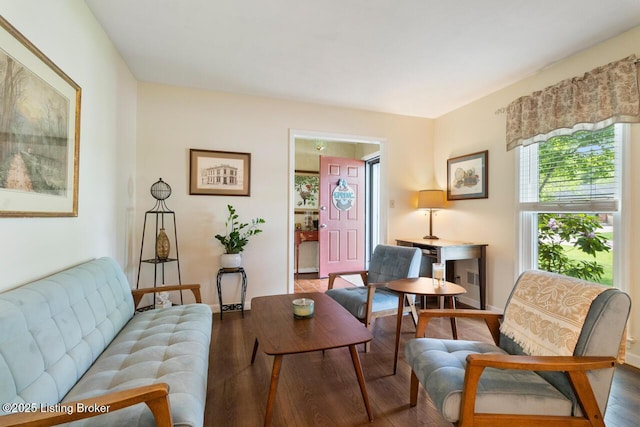 12115 Alpine Way, Goshen, KY 40026 - living area with wood finished floors and baseboards