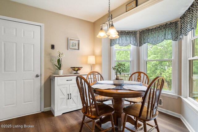 12115 Alpine Way, Goshen, KY 40026 - dining room featuring dark wood finished floors and baseboards