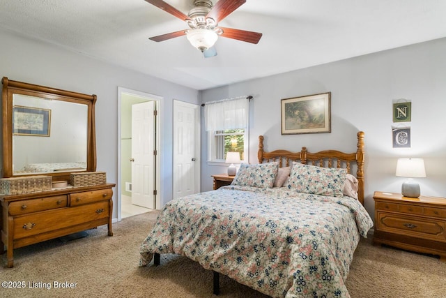 12115 Alpine Way, Goshen, KY 40026 - carpeted bedroom featuring ensuite bathroom and ceiling fan