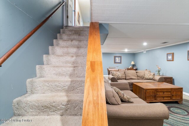 12115 Alpine Way, Goshen, KY 40026 - stairway with recessed lighting