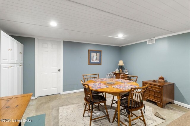 12115 Alpine Way, Goshen, KY 40026 - dining room featuring unfinished concrete floors, recessed lighting, and baseboards