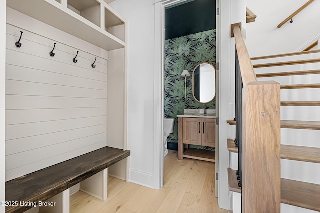 4907 Sycamore Ridge Ln, La Grange, KY 40031 - mudroom featuring light wood-style floors and baseboards