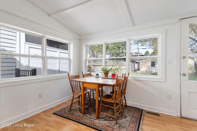 2023 Alta Ave, Louisville, KY 40205 - dining area featuring wood finished floors, wood walls, and baseboards