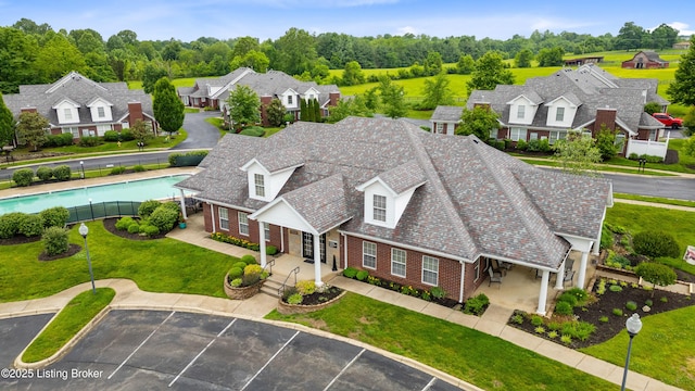 10119 Vista Springs Way, Louisville, KY 40291 - aerial perspective of suburban area with a pool