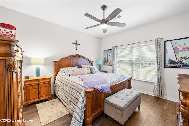 10119 Vista Springs Way, Louisville, KY 40291 - bedroom featuring hardwood / wood-style floors, baseboards, and ceiling fan