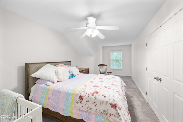 10119 Vista Springs Way, Louisville, KY 40291 - carpeted bedroom with a ceiling fan, baseboards, and lofted ceiling