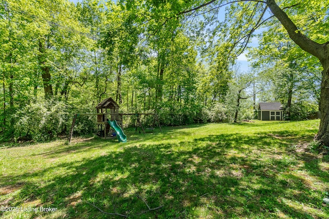 1312 Pollitt Ct, Louisville, KY 40223 - view of green lawn with a playground