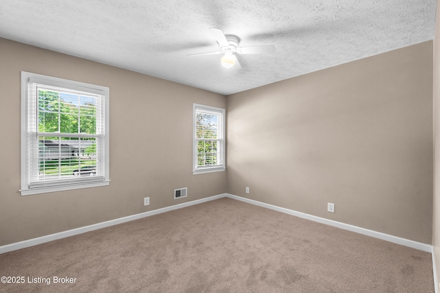 1312 Pollitt Ct, Louisville, KY 40223 - carpeted spare room featuring a ceiling fan, baseboards, and a textured ceiling