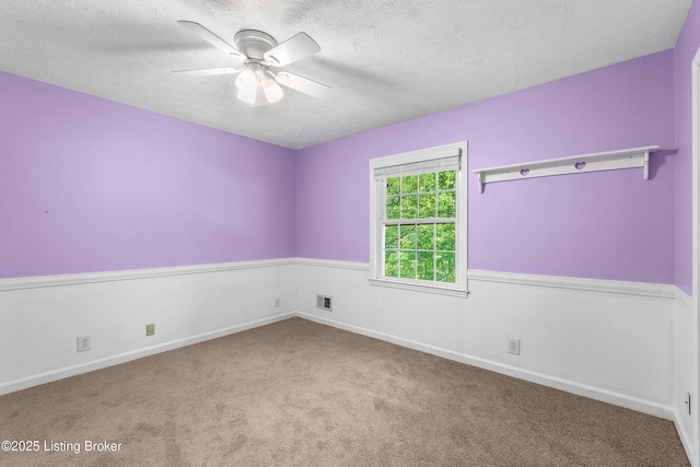 1312 Pollitt Ct, Louisville, KY 40223 - carpeted spare room featuring ceiling fan, a textured ceiling, and baseboards