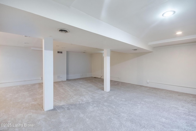 1312 Pollitt Ct, Louisville, KY 40223 - finished basement featuring light carpet and recessed lighting