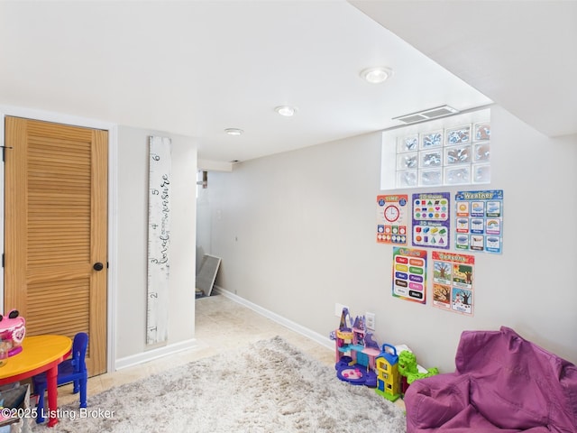 4932 Southern Pkwy, Louisville, KY 40214 - playroom with tile patterned floors, baseboards, and recessed lighting