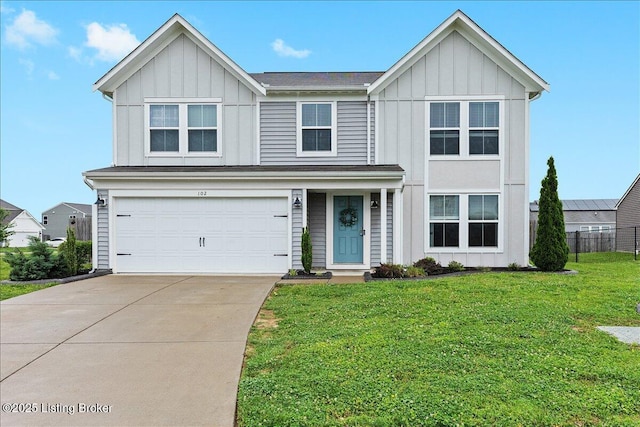 102 Limestone Ct, Shepherdsville, KY 40165 - view of front of property featuring board and batten siding, driveway, and an attached garage